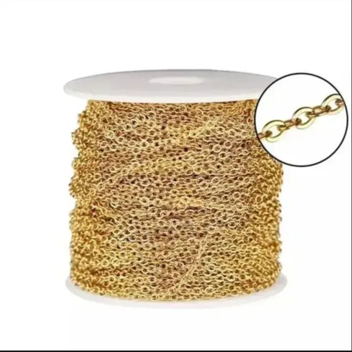 Yard stainless steel extension chain 2mm (Golden/Silver) necklace chain for bracelets diy chain accessories jewellery making crafts