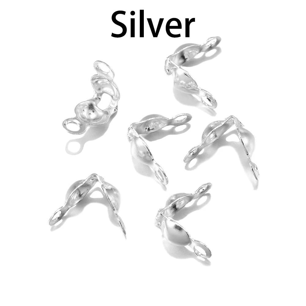 Ball-End Clasp Chain Connectors (Golden\Silver) – Crimp Bead Cap Connectors for DIY Jewellery, Necklace & Bracelet Making Findings