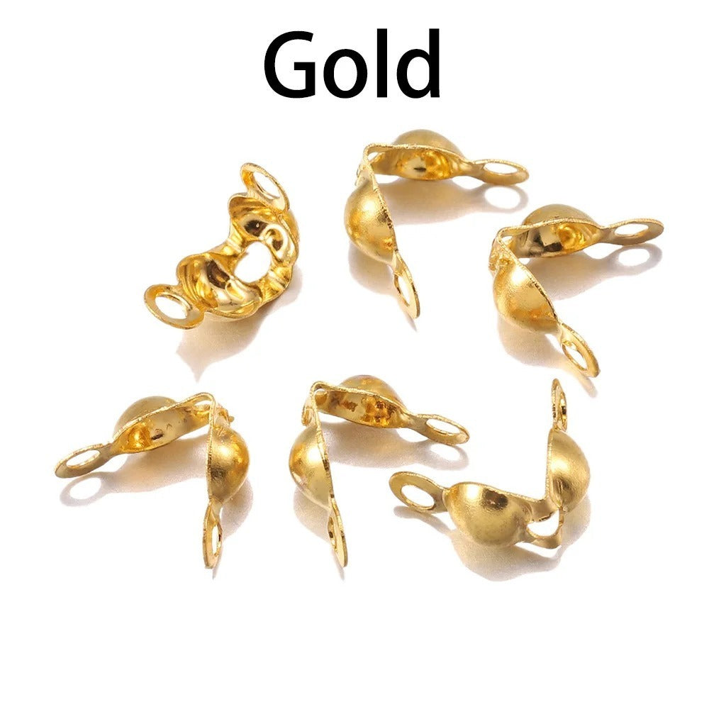 Ball-End Clasp Chain Connectors (Golden\Silver) – Crimp Bead Cap Connectors for DIY Jewellery, Necklace & Bracelet Making Findings