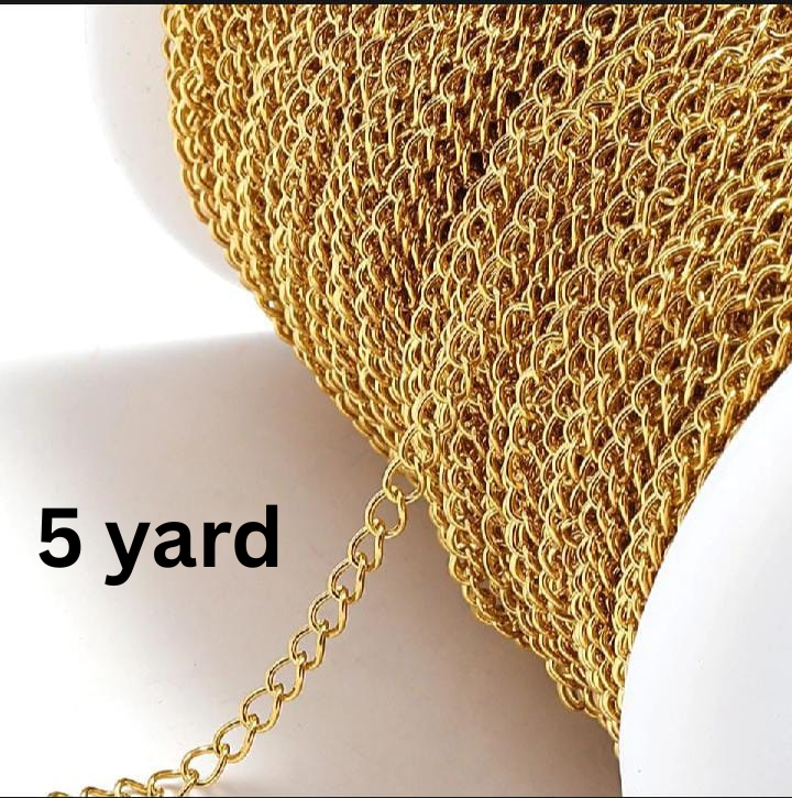Yard stainless steel extension chain 2mm (Golden/Silver) necklace chain for bracelets diy chain accessories jewellery making crafts