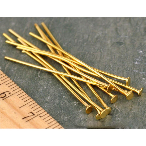 100 Pcs Pack (Golden & Silver) - 30mm - Flat Head Pins For Jewellery Making