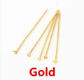 100 Pcs Pack (Golden & Silver) - 30mm - Flat Head Pins For Jewellery Making