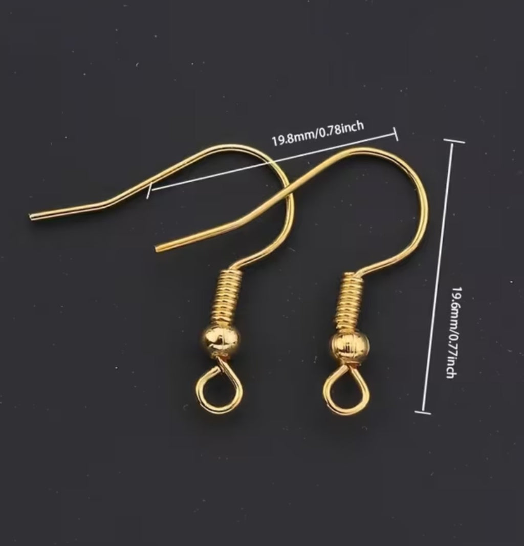 Stainless steel Silver &Gold Earring Hooks (19*20mm) Earring Clasps Finding For Jewelry Making Earring Hooks For Dangle Earrings Making