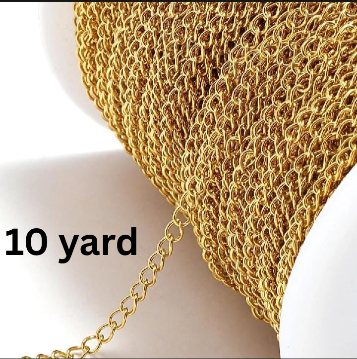 Yard stainless steel extension chain 2mm (Golden/Silver) necklace chain for bracelets diy chain accessories jewellery making crafts