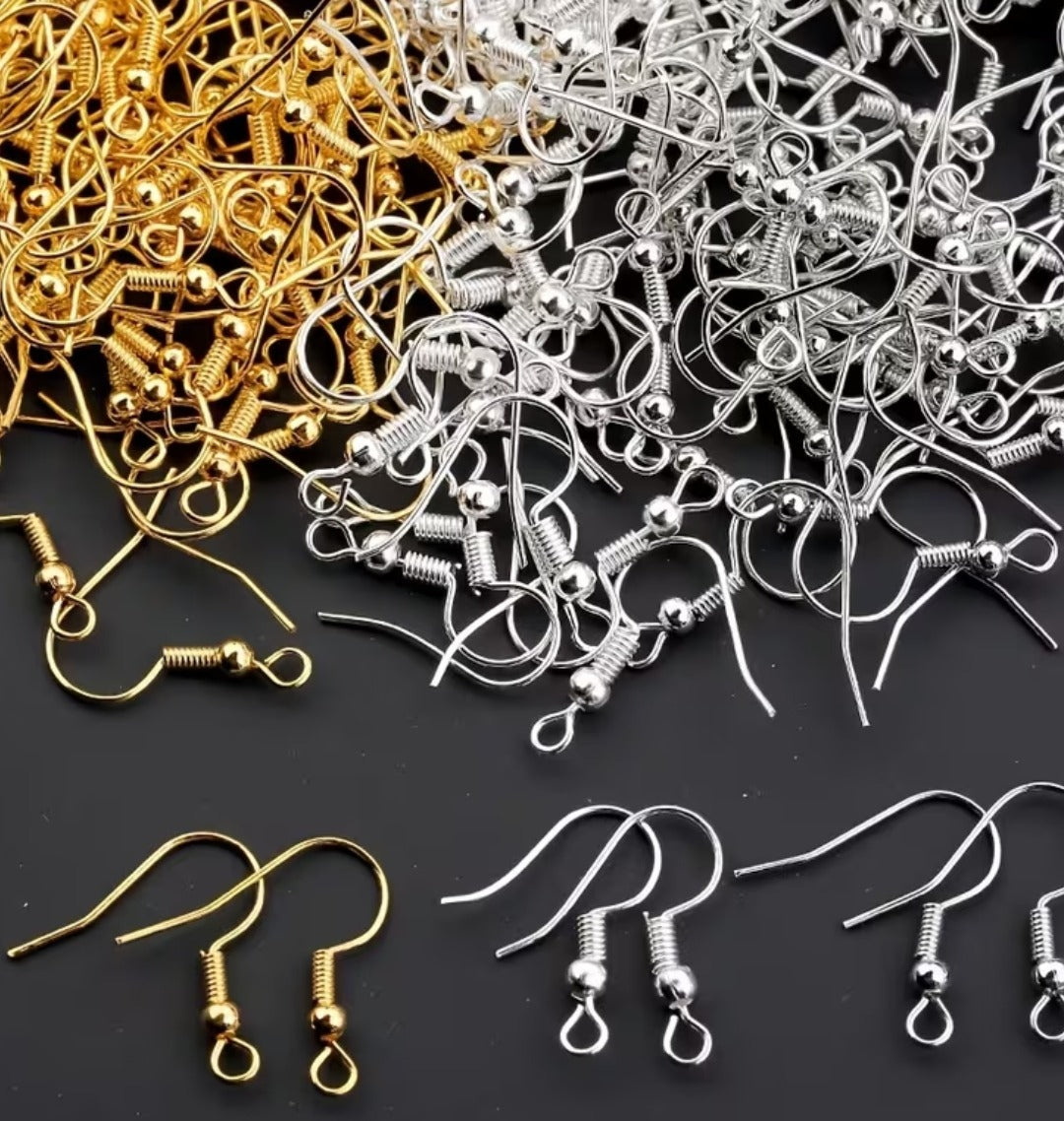 Stainless steel Silver &Gold Earring Hooks (19*20mm) Earring Clasps Finding For Jewelry Making Earring Hooks For Dangle Earrings Making