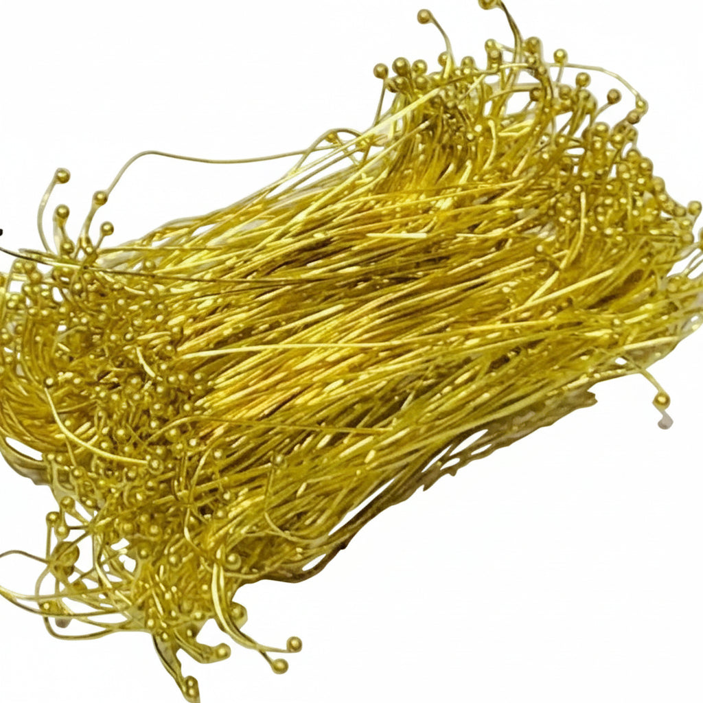 Golden Loreal Wire Mogra Wire Ball Head Pins Jewellery Making Accessories