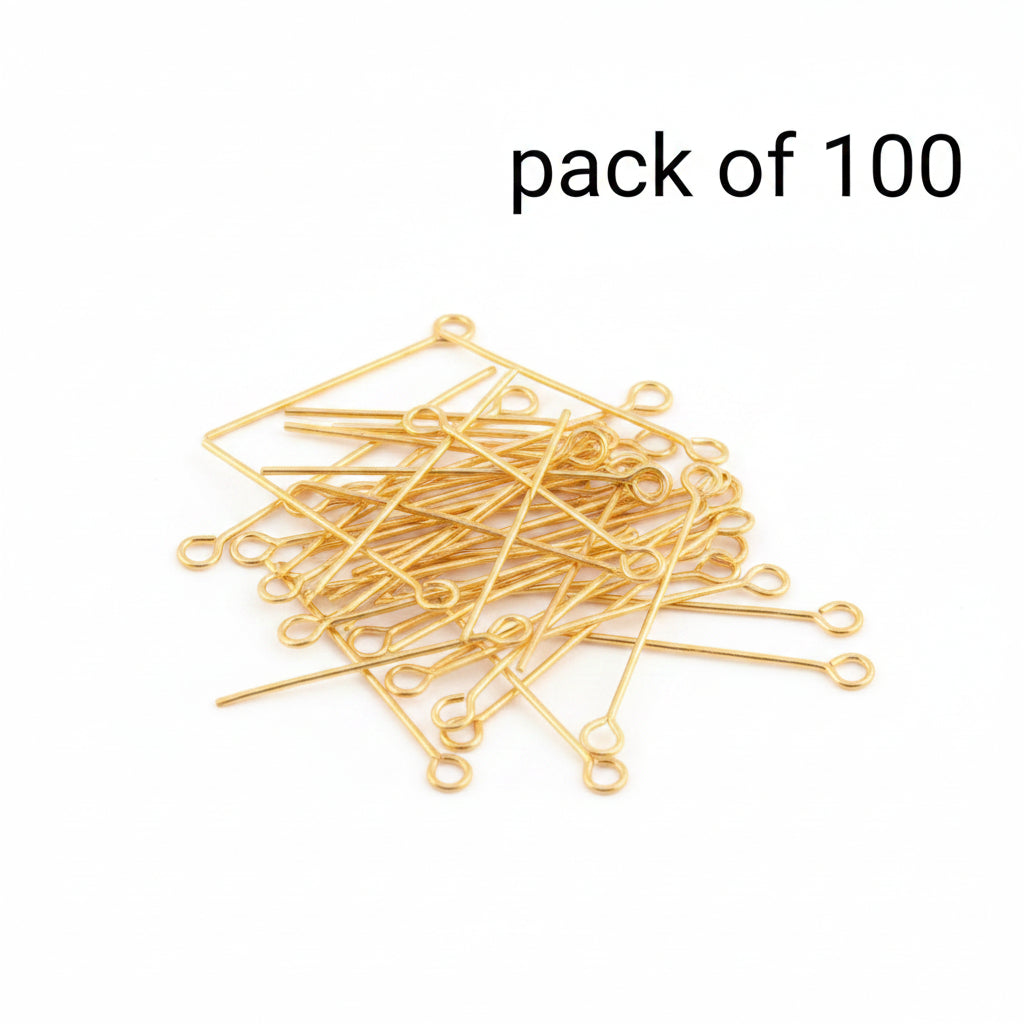 100 Pcs Pack (Golden & Silver) 30mm - High Quality DIY Craft Eye Pins