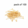 100 Pcs Pack (Golden & Silver) 30mm - High Quality DIY Craft Eye Pins