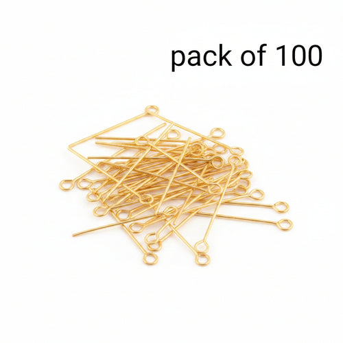 100 Pcs Pack (Golden & Silver) 30mm - High Quality DIY Craft Eye Pins