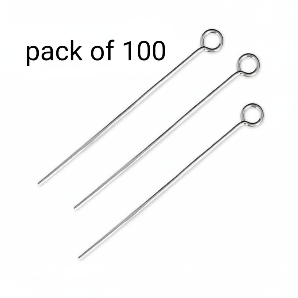 100 Pcs Pack (Golden & Silver) 30mm - High Quality DIY Craft Eye Pins